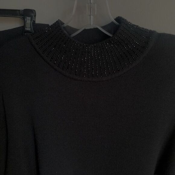 Adrianna Papell Two Piece Wool Knit Black  Skirt And Sweater Quiet Luxury  Posh - Picture 14 of 16